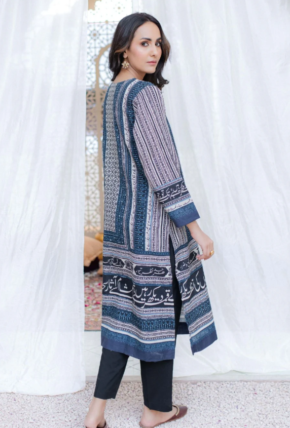 Rashk Kurta - Blue & White